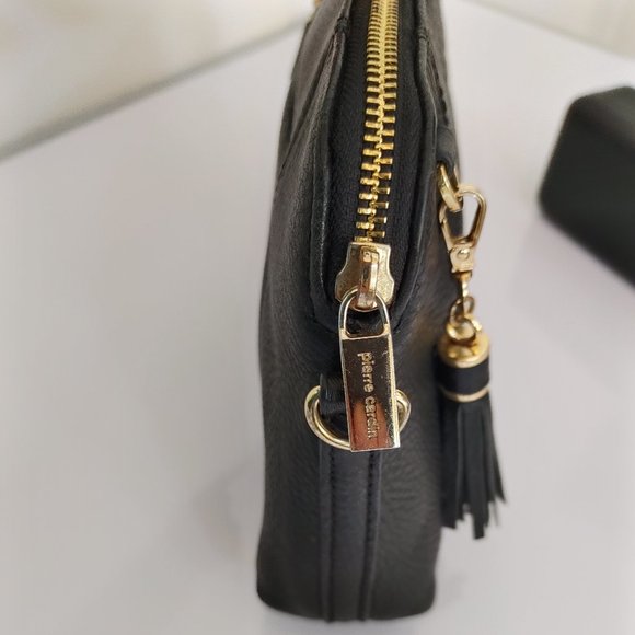 Pierre Carden Paris Black Leather Bag Pouch - Picture 4 of 7